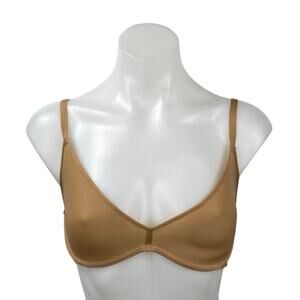 Skims Weightless Scoop Brown Medium Coverage Adjustable Underwire Demi Bra 32DD